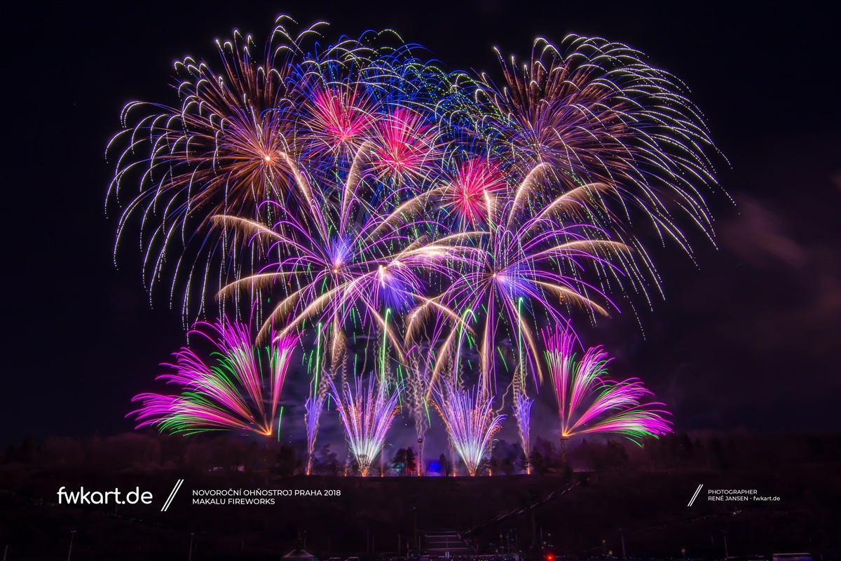 Novoroční Ohňostroj Praha 2018 - Makalu Fireworks
