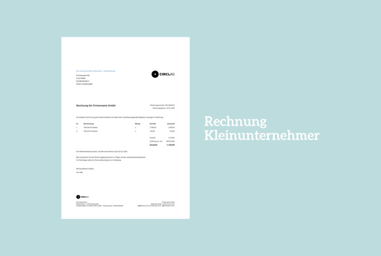 Rechnung Kleinunternehmer Muster inkl. Germanized Vorlage download