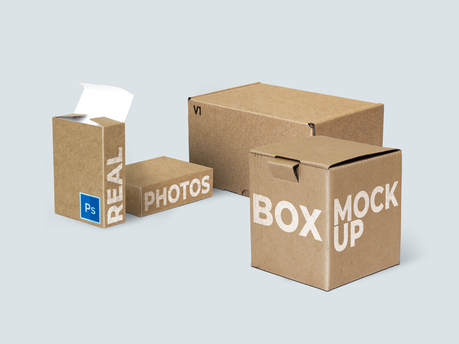 Packaging box mockup, Schachtel Vorlage, blank boxes