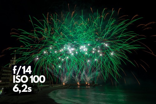 Blende grüne Effekte Feuerwerk fotografieren