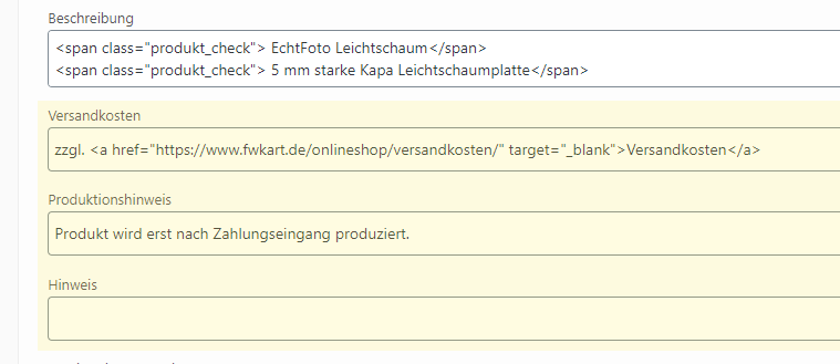 Custom Field Variation Beschreibung