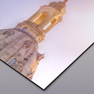 Alu-Dibond Dresden Frauenkirche mit Statue Altstadt Wandbild