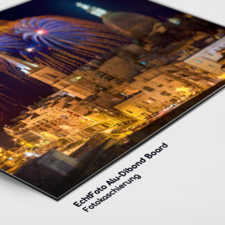 Malta Valletta Fireworks EchtFoto Alu-Dibond Wandbild