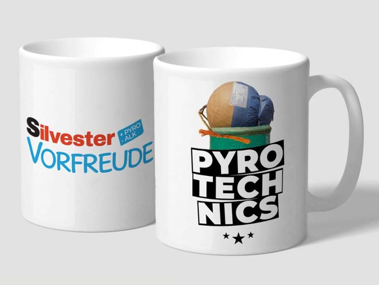 Pyro Tasse Silvester Feuerwerk Keramik Sublimationsdruck