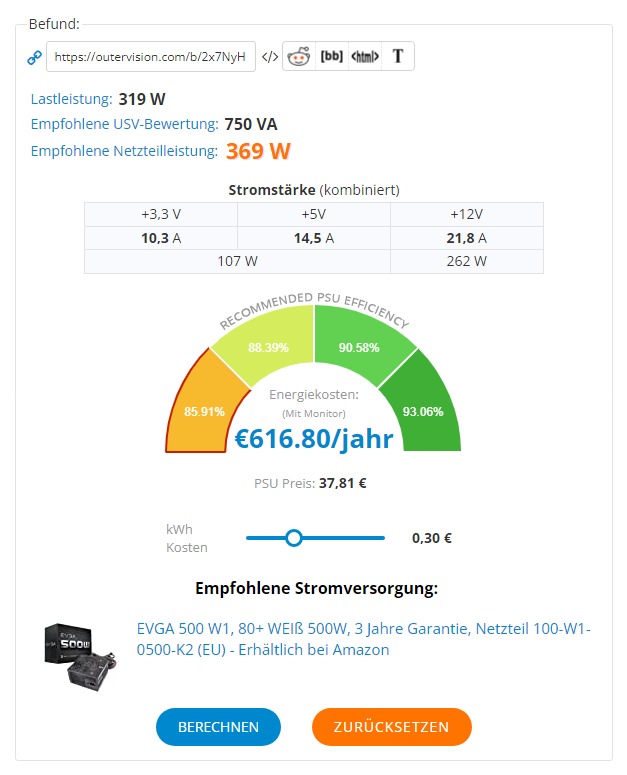 Lastleistung PSU Star Citizen - PC stürzt ab, startet neu. Undervolting