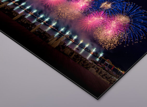 Cannes 2022 North Star Fireworks Blau-pink - Alu-Dibond Board