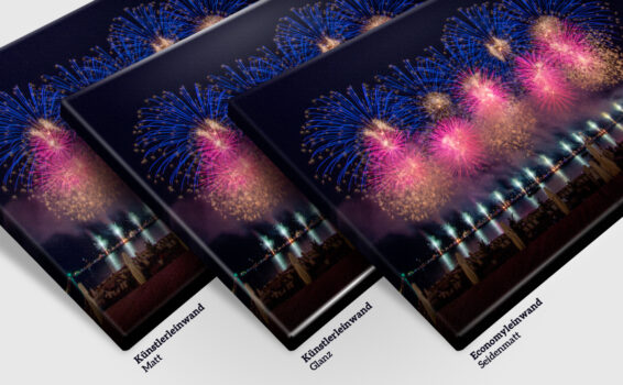 Cannes 2022 North Star Fireworks Blau-pink - Leinwand