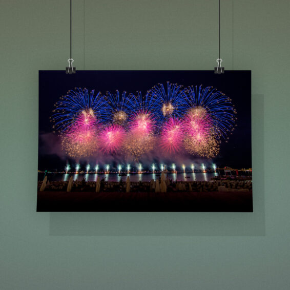 Cannes 2022 North Star Fireworks Blau-pink - Poster Fotoabzug 2