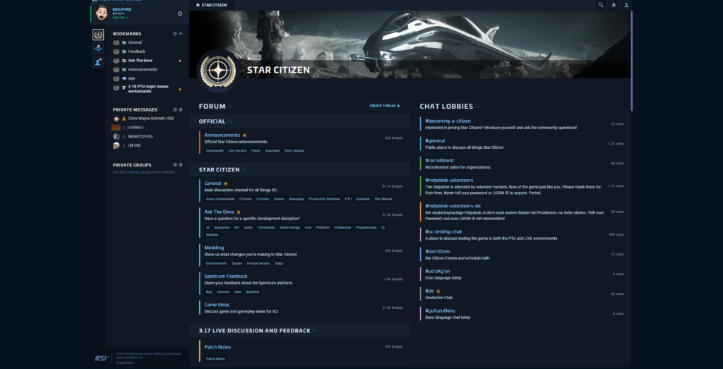 Star Citizen Chrome Extension - Better Spectrum Look 1 Star Citizen Spectrum Better Dark Theme - Chrome Extension (7)