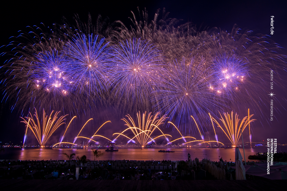 Feuerwerk Bilder, Festival Pyrotechnique Cannes 2023 - North Star Fireworks (14. July) (17)